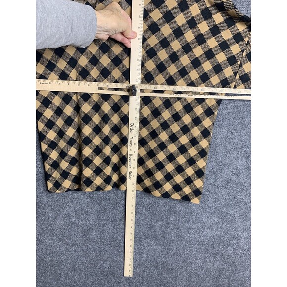 J Jill Check Crop Top Woman Tan  Black Drop Shoulder 3/4 Sleeve Soft Modal Blnd - Picture 11 of 14